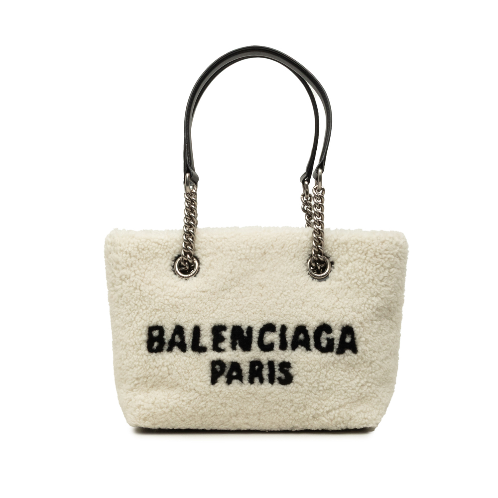 Pre-Loved Balenciaga Small Shearling Duty Free Tote